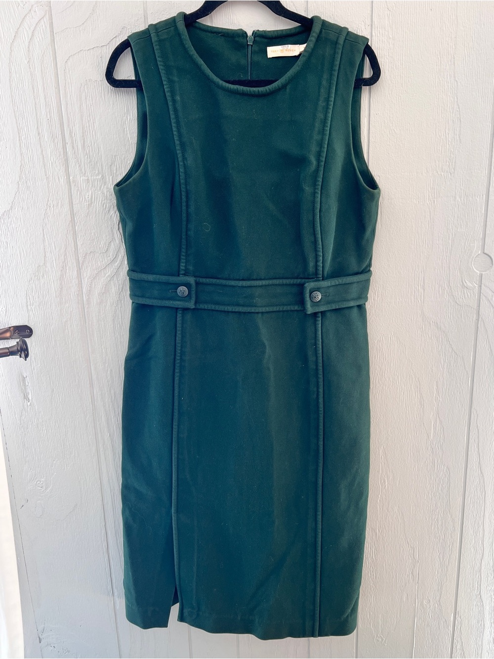 Tory Burch Sleeveless Twill Dark Green Dress Rent the runway